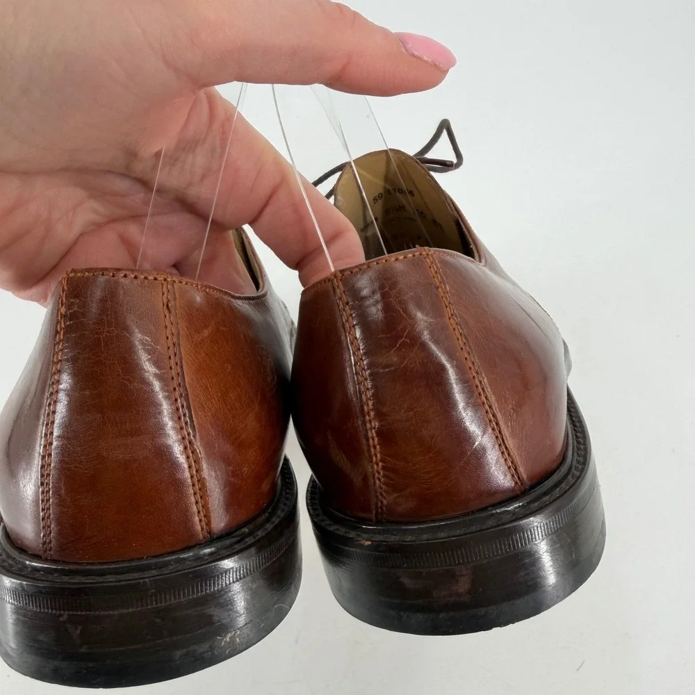J. Murphy Johnston & Murphy Cap Toe Derby Mens 9.5‎ Brown Leather Classic Office
